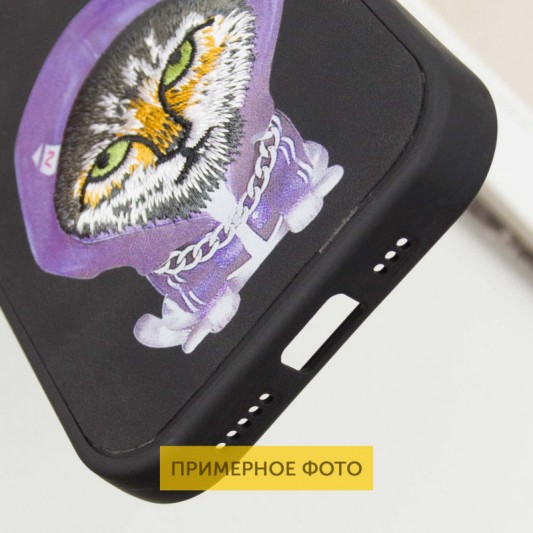 TPU+PC чехол Friends для Apple iPhone 16 (6.1") Black Cat - изображение 3