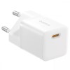 Зарядний пристрій Baseus GaN5 Fast Charger (mini) 1C 20W + Type-C to Type-C (P10110900113), Moon White