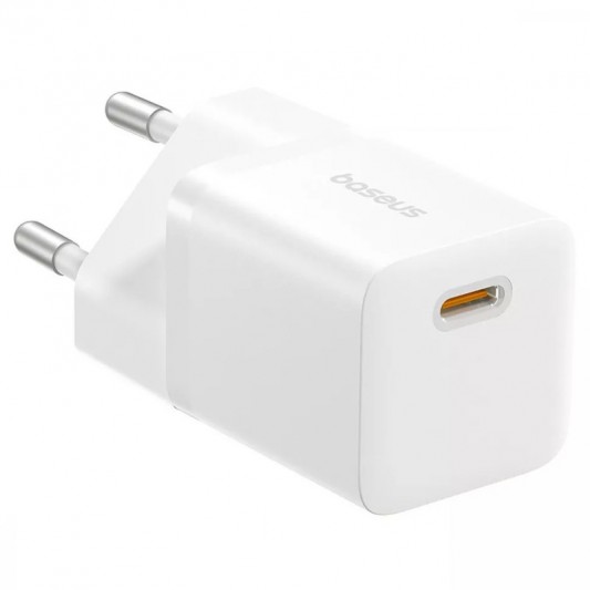 Зарядний пристрій Baseus GaN5 Fast Charger (mini) 1C 20W + Type-C to Type-C (P10110900113), Moon White - зображення 4 