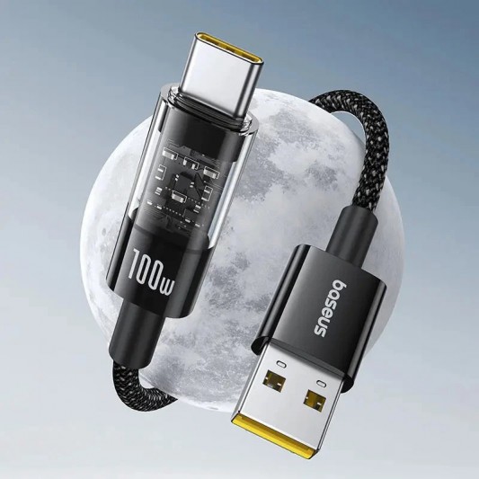 USB кабель Baseus Gem Fast Charging USB Type-C 100W (1m) (P10373002211), Cluster Black - зображення 1 