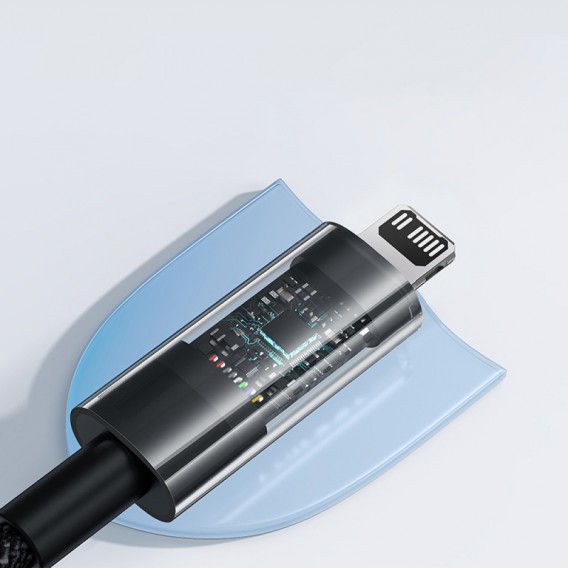 Кабель юсб Baseus Gem Fast Charging Type-C to Lightning 20W (1m) (P10373001), Cluster Black