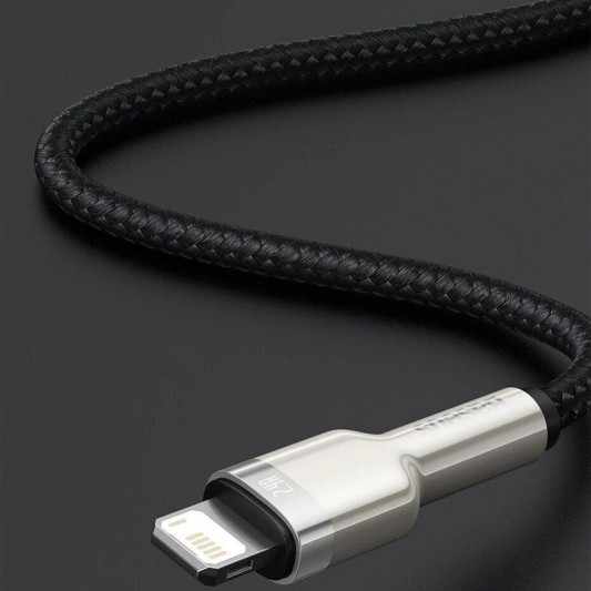 Дата кабель Baseus Cafule Series Metal USB to Lightning 2.4A (1m) (CALJK-A0) Black - изображение 2