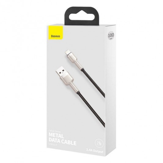 Дата кабель Baseus Cafule Series Metal USB to Lightning 2.4A (1m) (CALJK-A0) Black - изображение 4
