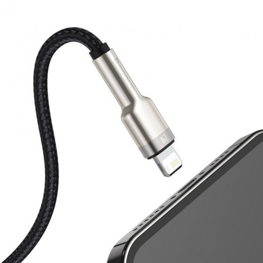 Дата кабель Baseus Cafule Series Metal USB to Lightning 2.4A (1m) (CALJK-A0) Black - изображение 5