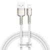 USB кабель Baseus Cafule Series Metal USB to Lightning 2.4A (1m) (CALJK-A0), White