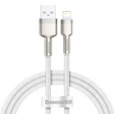 Дата кабель Baseus Cafule Series Metal USB to Lightning 2.4A (1m) (CALJK-A0) White Дата кабель Baseus Cafule Series Metal USB to Lightning 2.4A (1m) (CALJK-A0) White