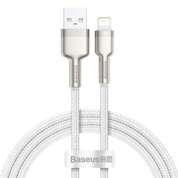 Кабель юсб Baseus Cafule Series Metal USB to Lightning 2.4A (1m) (CALJK-A0), White