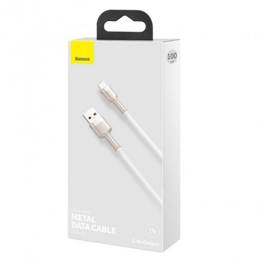 Дата кабель Baseus Cafule Series Metal USB to Lightning 2.4A (1m) (CALJK-A0) White - изображение 4