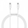 USB кабель Baseus Superior 2 Fast Charging Type-C to Type-C 100W (1m) (P10365200211-03), Moon White