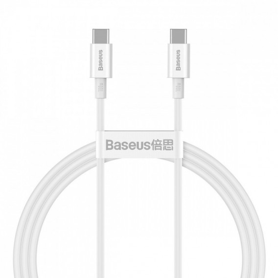 USB кабель Baseus Superior 2 Fast Charging Type-C to Type-C 100W (1m) (P10365200211-03), Moon White