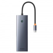 Переходник Baseus Hub UltraJoy 7-Port (Type-C to HDMI4K@60Hz+USB3.0*2+PD+SD/TF3.0+3.5mm) (B0005280), Slate Grey