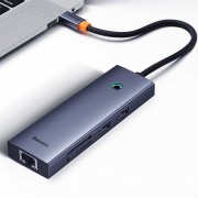 Переходник Baseus Hub UltraJoy 7-Port (Type-C to HDMI4K@60Hz+USB3.0*2+PD+SD/TF3.0+3.5mm) (B0005280), Slate Grey