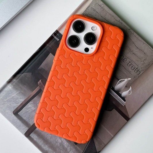 Чехол TPU Weaving для Apple iPhone 12 Pro / 12 (6.1") Orange - изображение 3