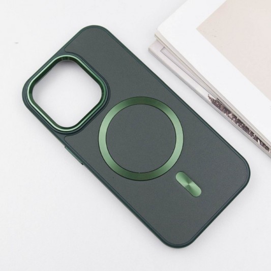 Кожаный чехол SnapCase with MagSafe для Apple iPhone 11 Pro Max (6.5") Green - изображение 2