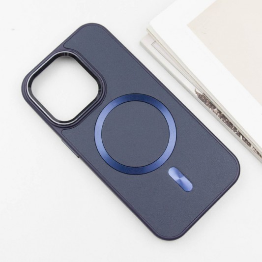 Кожаный чехол SnapCase with MagSafe для Apple iPhone 13 Pro Max (6.7") Dark Blue - изображение 2