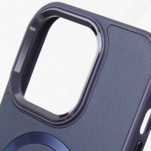Кожаный чехол SnapCase with MagSafe для Apple iPhone 13 Pro Max (6.7") Dark Blue - изображение 5