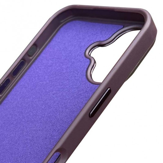 Кожаный чехол SnapCase with MagSafe для Apple iPhone 14 Pro (6.1") Dark Purple - изображение 1