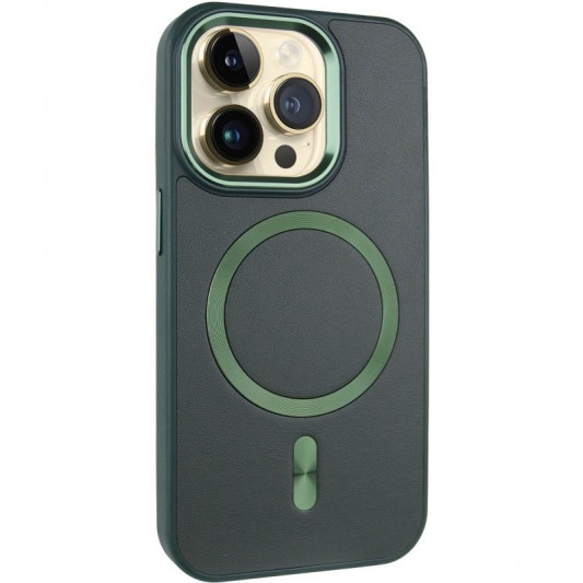 Кожаный чехол SnapCase with MagSafe для Apple iPhone 14 Pro (6.1") Green