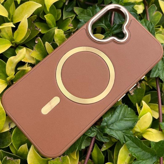 Кожаный чехол SnapCase with MagSafe для Apple iPhone 16 (6.1") Brown - изображение 1