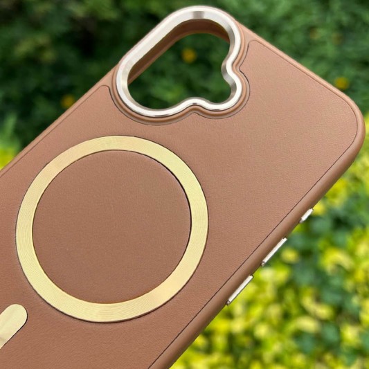 Кожаный чехол SnapCase with MagSafe для Apple iPhone 16 (6.1") Brown - изображение 2