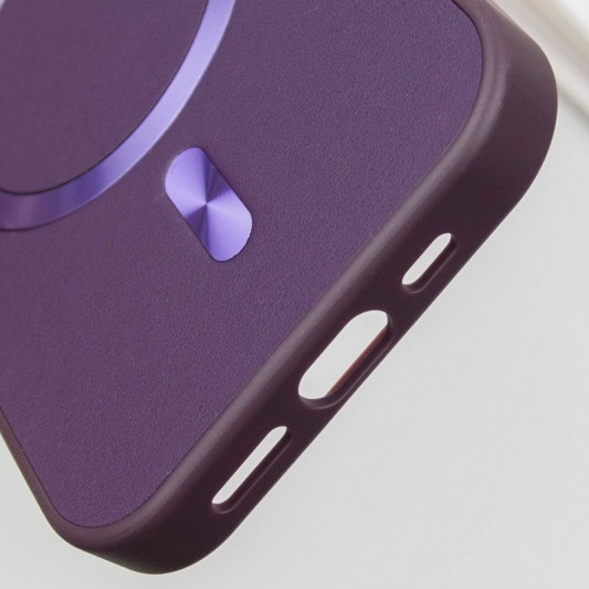 Шкіряний чохол SnapCase with MagSafe для Apple iPhone 16 Pro Max (6.9") Dark Purple - зображення 4 