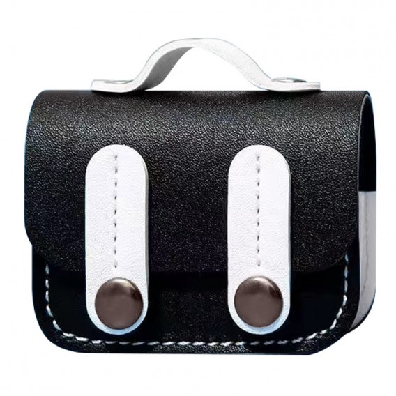 Кожаный футляр Briefcase для наушников AirPods Pro, Black / White