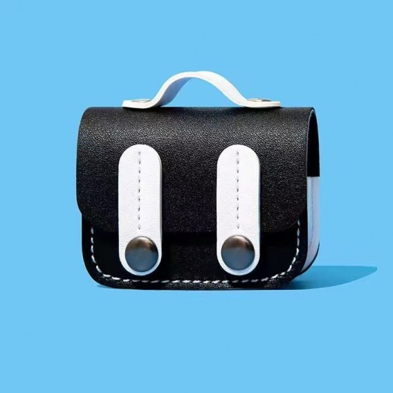 Кожаный футляр Briefcase для наушников AirPods Pro, Black / White