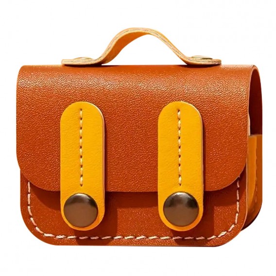 Кожаный футляр Briefcase для наушников AirPods Pro 2 / Pro, Brown / Yellow