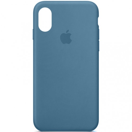 Чохол Silicone Case Full Protective (AA) для Apple iPhone X / XS (5.8") Синій / Blue Jay