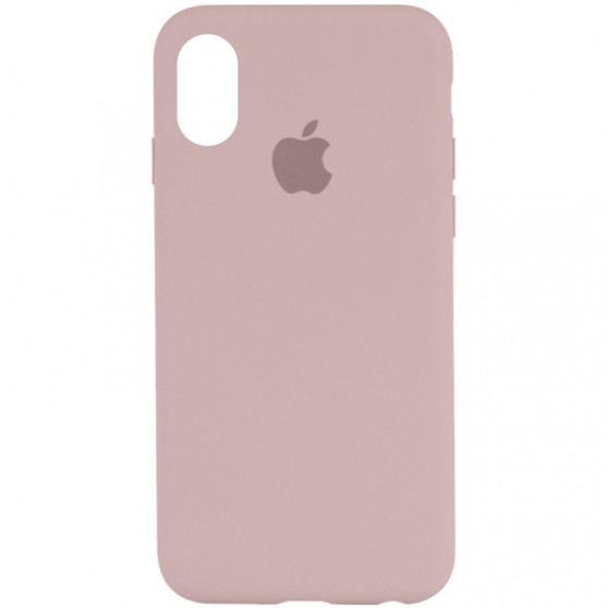 Чехол Silicone Case Full Protective (AA) для Apple iPhone X / XS (5.8") Розовый / Chalk Pink
