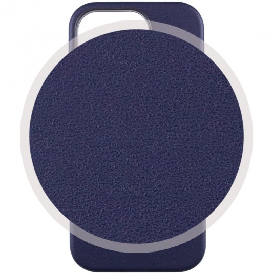 Кожаный чехол Leather Case (AAA) with MagSafe and Animation для Apple iPhone 14 (6.1") Ink - изображение 1