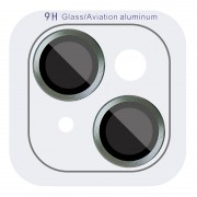 Защитное стекло Metal Classic на камеру (в упак.) для Apple iPhone 15 (6.1") / 15 Plus (6.7"), Зеленый / Dark green