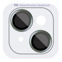 Защитное стекло Metal Classic на камеру (в упак.) для Apple iPhone 15 (6.1") / 15 Plus (6.7"), Зеленый / Dark green