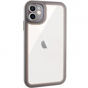 TPU чехол Transparent + Colour 1,5mm для Apple iPhone 11 (6.1"), Grey