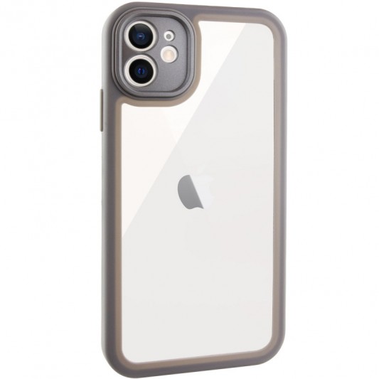 TPU чехол Transparent + Colour 1,5mm для Apple iPhone 11 (6.1") Grey - изображение 1