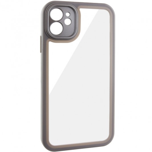 TPU чехол Transparent + Colour 1,5mm для Apple iPhone 11 (6.1") Grey - изображение 2