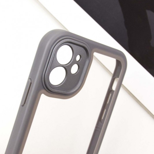 TPU чехол Transparent + Colour 1,5mm для Apple iPhone 11 (6.1") Grey - изображение 4