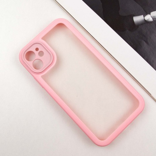 TPU чехол Transparent + Colour 1,5mm для Apple iPhone 11 (6.1") Pink - изображение 3