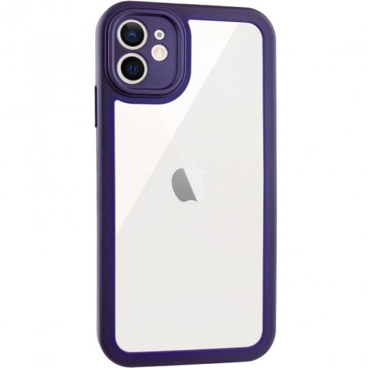 TPU чехол Transparent + Colour 1,5mm для Apple iPhone 11 (6.1") Purple - изображение 1