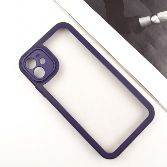 TPU чехол Transparent + Colour 1,5mm для Apple iPhone 11 (6.1") Purple - изображение 3