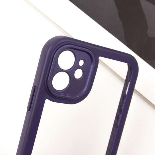 TPU чехол Transparent + Colour 1,5mm для Apple iPhone 11 (6.1") Purple - изображение 4
