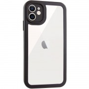 TPU чехол Transparent + Colour 1,5mm для Apple iPhone 12 (6.1"), Black