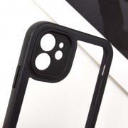 TPU чехол Transparent + Colour 1,5mm для Apple iPhone 12 (6.1"), Black