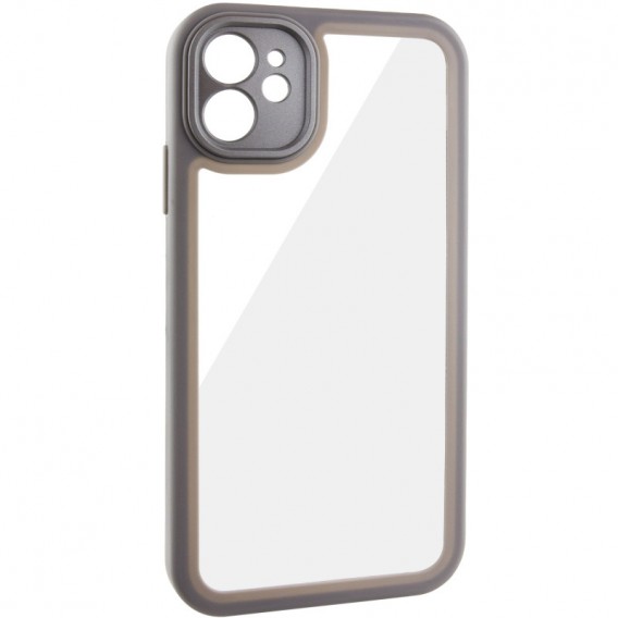 TPU чохол Transparent + Colour 1,5mm для Apple iPhone 12 (6.1"), Grey