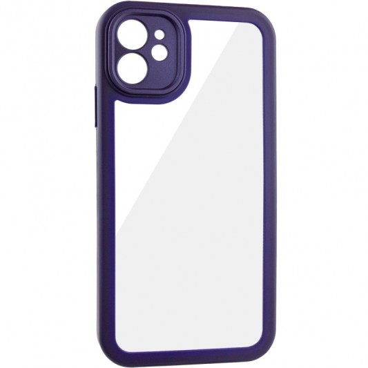TPU чохол Transparent + Colour 1,5mm для Apple iPhone 12 (6.1") Purple - зображення 2 