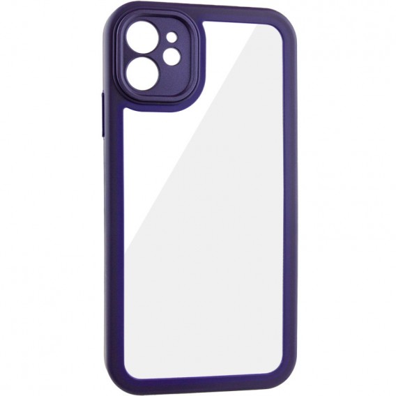 TPU чохол Transparent + Colour 1,5mm для Apple iPhone 12 (6.1"), Purple
