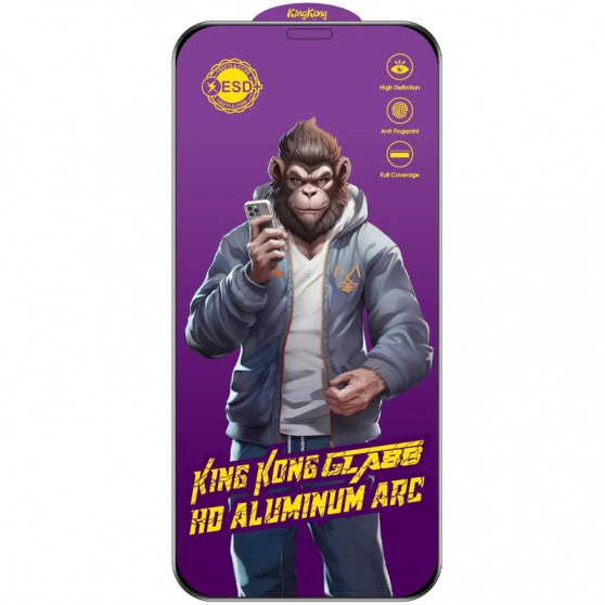 Защитное стекло 5D Anti-static Purple (тех.пак) для Apple iPhone 11 / XR (6.1") Черный