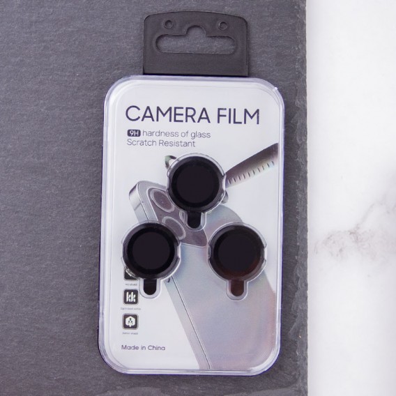 Защитное стекло Metal Classic на камеру (в упак.) для Apple iPhone 16 Pro (6.3") / 16 Pro Max (6.9"), Черный / Black