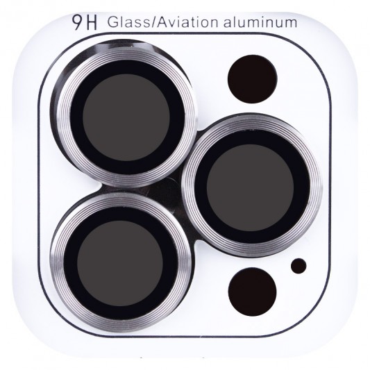 Защитное стекло Metal Classic на камеру (в упак.) для Apple iPhone 16 Pro (6.3") / 16 Pro Max (6.9") Серый / Titanium Gray - изображение 2