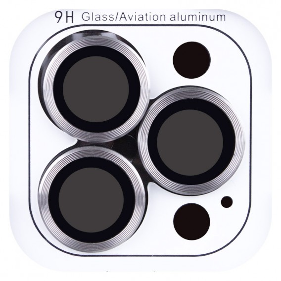 Защитное стекло Metal Classic на камеру (в упак.) для Apple iPhone 16 Pro (6.3") / 16 Pro Max (6.9"), Серый / Titanium Gray